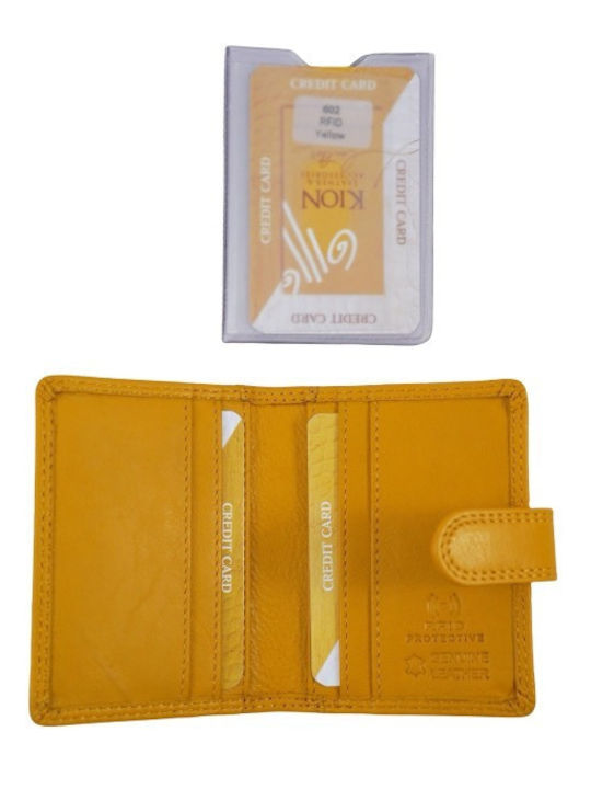 Leder Herrenbrieftasche Karten mit RFID Gelbe