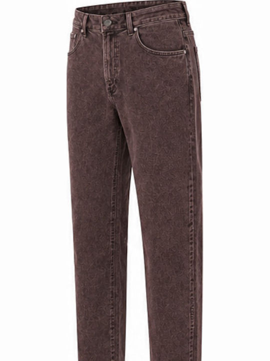 Damen Jeans Hosen Burgundisch