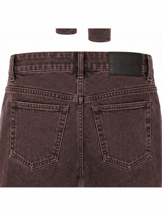 Damen Jeans Hosen Burgundisch