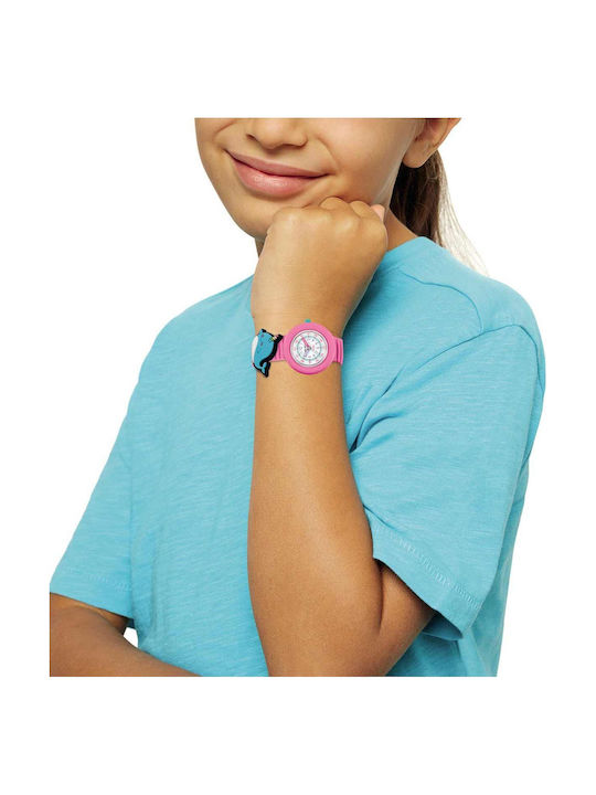 HipHop Analog Kids Watch Pink With Silicone Strap