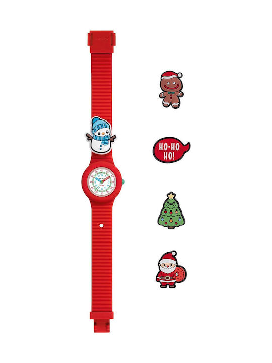 HipHop Analog Kinderuhr Rot mit Silikonarmband