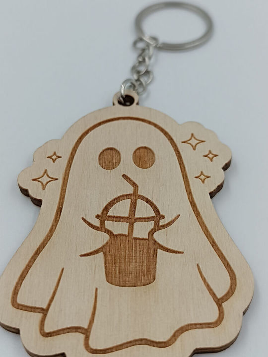 Wooden Halloween Keychain Ghost Suga Style