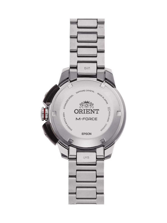 Orient M-Force Мъжки Ръчен Часовник Автоматичен със Сребрист Стоманен Браслет