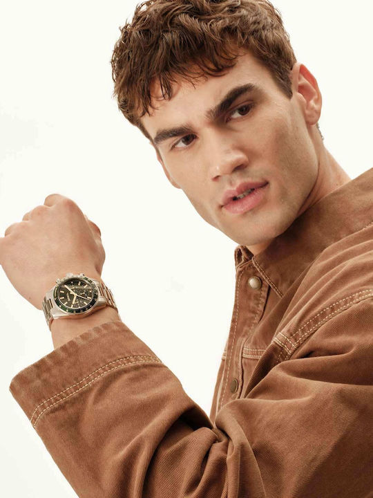 Breil Men's Chronograph Battery Watch With Silver Steel Bracelet