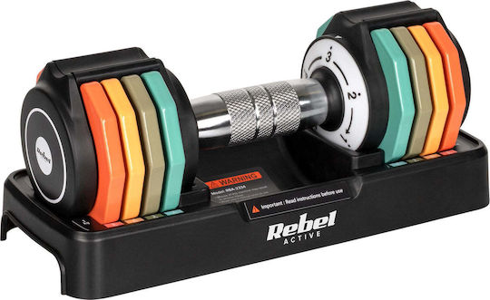 Rebel Active Dumbbell Set with Bar Total Weight 5kg Adjustable with Stand