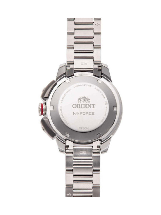 Orient M-Force Мъжки Ръчен Часовник Автоматичен с Сребрист Стоманен Браслет