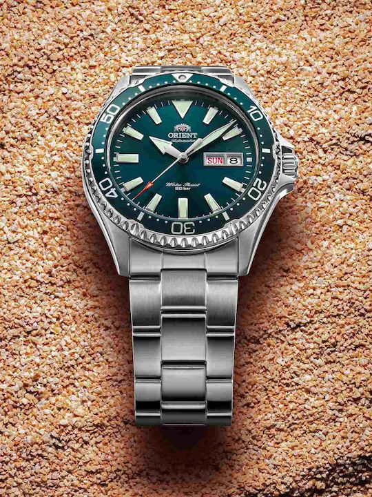 Orient Mako Men's Automatic Watch with Silver Stainless Steel Bracelet