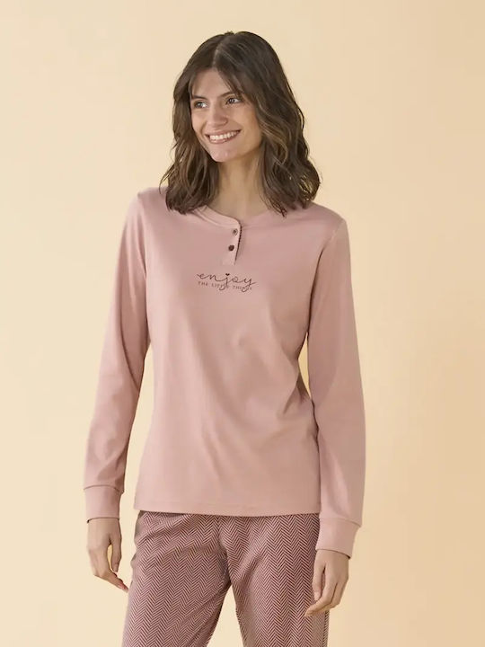 Noidinotte Winter Women's Pyjamas Set Dusty Rose Noidinotte Winter Women's Pyjamas Set Dusty Rose