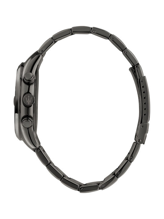 Maserati Attrazione Herrenuhr 43mm Chronograph Batterie mit Schwarzem Metallischem Armband Maserati Attrazione Herrenuhr 43mm Chronograph Batterie mit Schwarzem Metallischem Armband