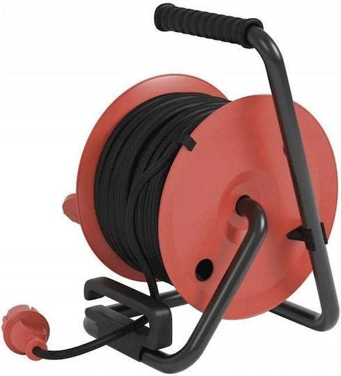Emos Extension Cord Reel 4-Socket With 25m Cable 3 x 1mm² Cross Section And Waterproof Grounding