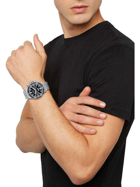 Breil Men's Battery Chronograph Watch With Silver Steel Bracelet
