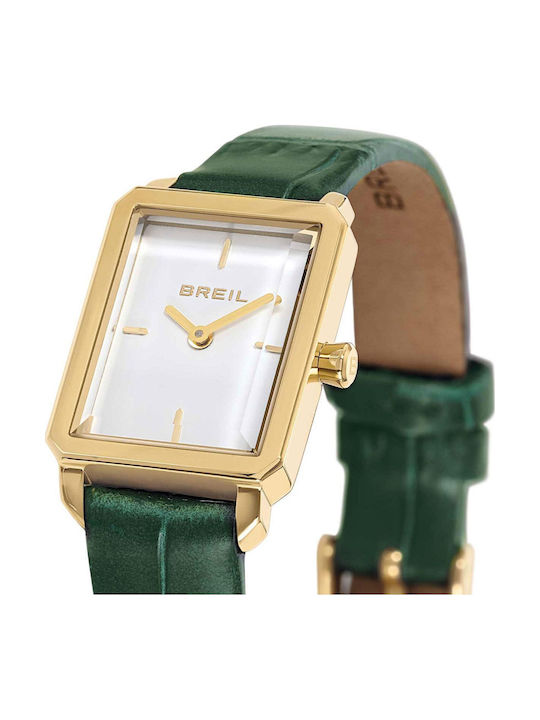 Breil Men's Battery Watch With Green Leather Strap
