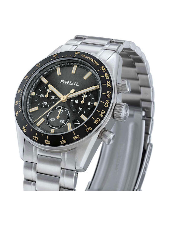 Breil Men's Battery Chronograph Watch With Silver Steel Bracelet