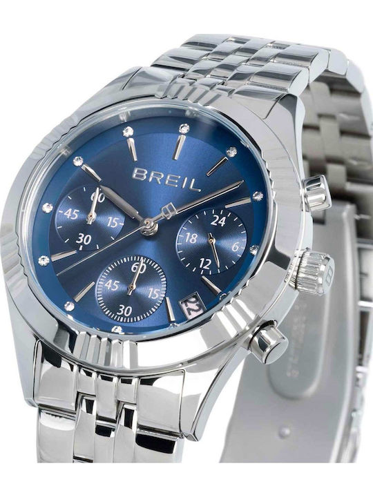 Breil Men's Battery Chronograph Watch With Silver Steel Bracelet