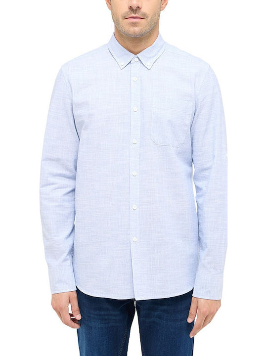 Long Sleeve Light Wash Denim Shirt