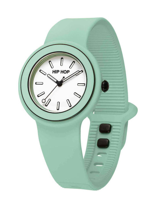 HipHop Women's Watch Battery with Rubber Strap Mint Green
