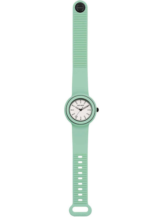HipHop Women's Watch Battery with Rubber Strap Mint Green