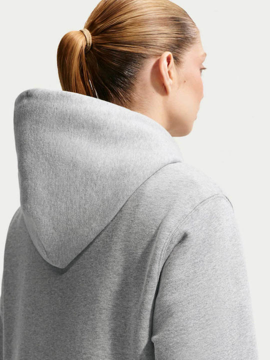 Studio Fleece Γυναικεία Ζακέτα Φούτερ με Κουκούλα Grey