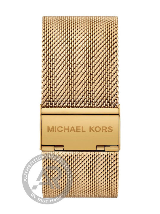 Michael Kors Darrington Womens Battery Watch with Gold Metal Bracelet