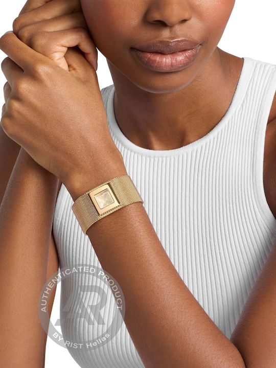 Michael Kors Darrington Womens Battery Watch with Gold Metal Bracelet