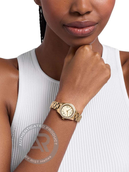Michael Kors Lexington Set Womens Battery Watch with Stainless Steel Bracelet Gold-Tone