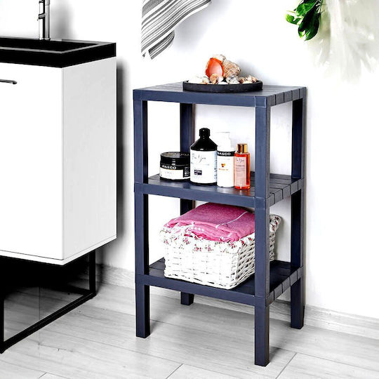 Katex Floor Bathroom Shelf Plastic 38x29x74cm Grey