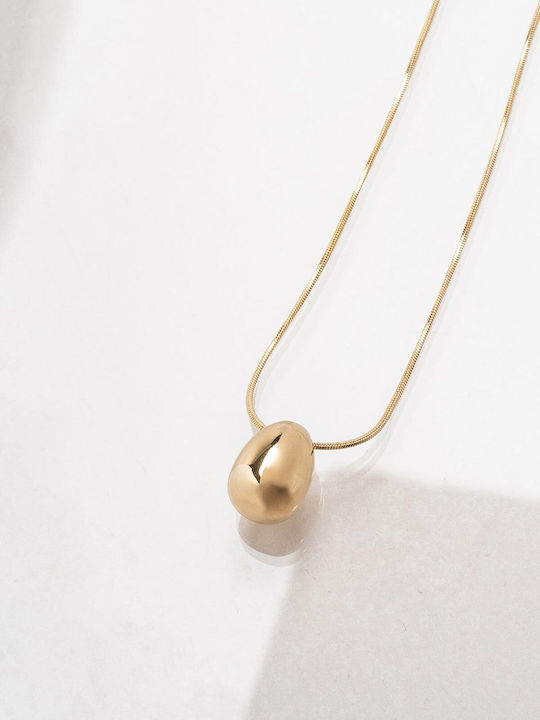 Late Again Necklace From Gold Plated Steel Late Again Necklace From Gold Plated Steel