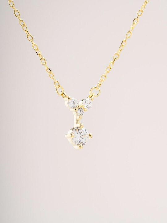 Late Again Necklace From Gold Plated Silver With Zircon Late Again Necklace From Gold Plated Silver With Zircon