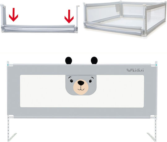 Kidizi Funny Bear Bară De Protecție Pentru Pat Din Material Textil Gri 200 Cm