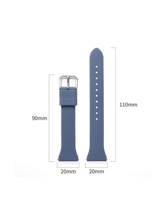 Силиконова каишка за часовник Universal T-buckle 20mm Ice Ocean Blue Силиконова каишка за часовник Universal T-buckle 20mm Ice Ocean Blue