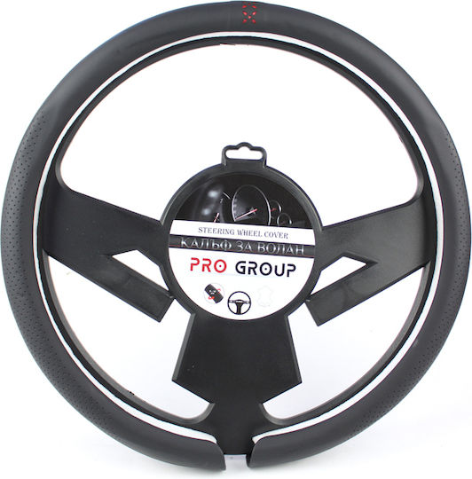 Husă pentru volan auto 38 cm negru roșu 395