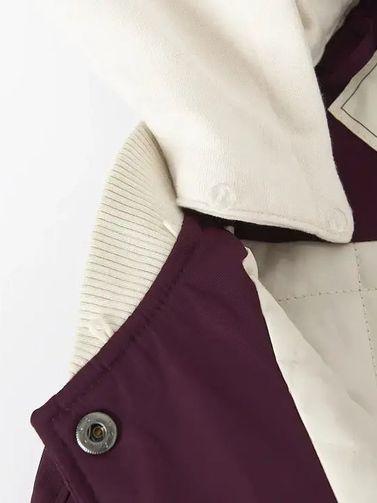 Kids’ Casual Short Hooded Jacket Purple