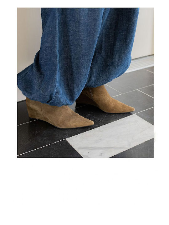 Damen Stiefeletten Khaki