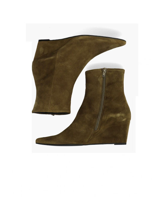 Damen Stiefeletten Khaki