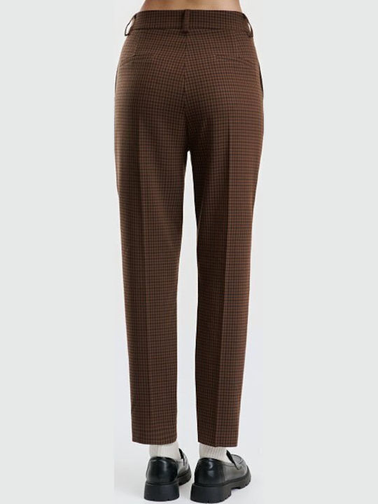 Damen Stoffhose in Gerader Beinstil Geprüft Braun