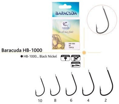 Baracuda Set 10 Bucăți Cârlige De Pescuit No2