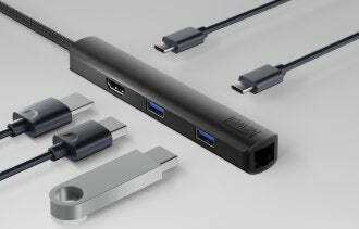 Newell USB хъб с 3 USB 3.0 порта с USB-C / Ethernet Сив