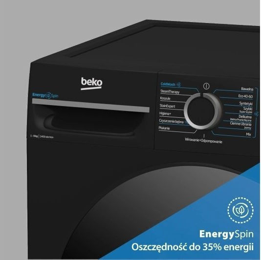 Beko Пералня 9kg 1400 Обороти Черна BM3WFU49415PBDC