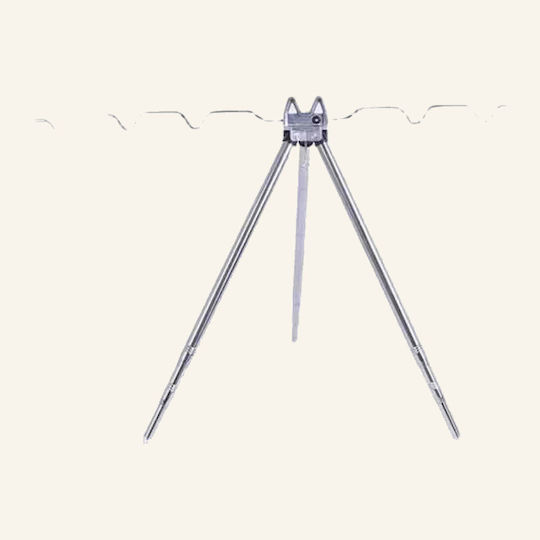 Foldable Tripod Fishing Rods Silver