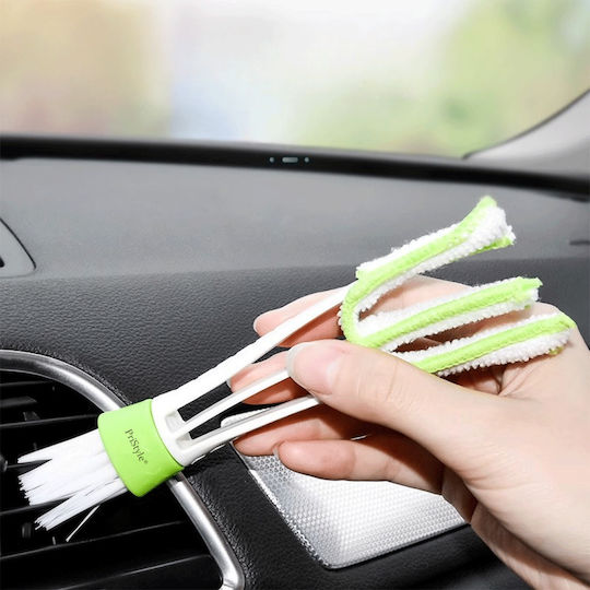 Pristyle Perie de Curățare pentru Mașini Interiorul Mașinii Șanțuri Grile 2 în 1 Detașabilă Perie din Microfibră Ideală pentru Suprafețe Înguste și Dificile Interiorul Mașinii Praf Scame Mobilier Tastaturi Eficientă Rapidă Verde