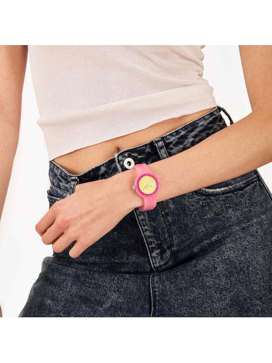 HipHop Analog Kids Watch Pink With Rubber Strap