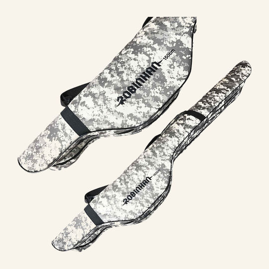 Double Fishing Rod Bag White Black Camouflage 150 Cm