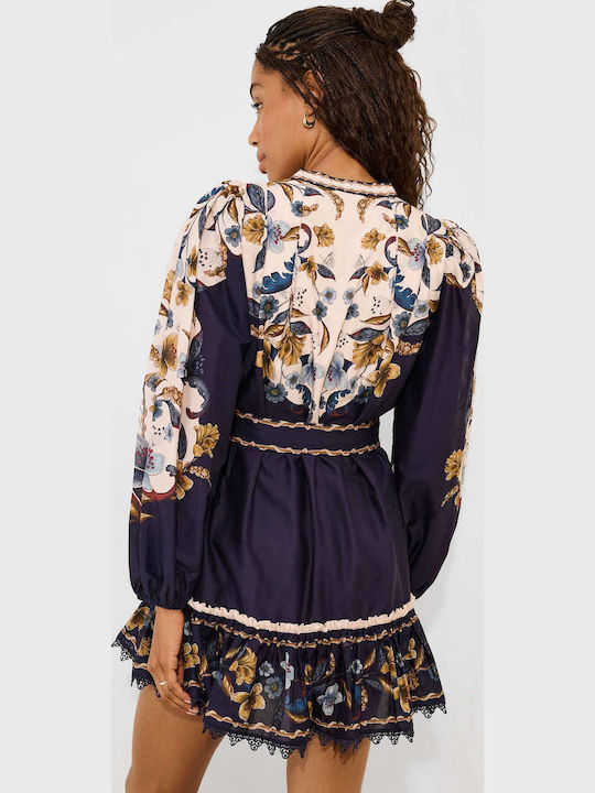 Farm Rio Φόρεμα Golden Nature Navy Blue