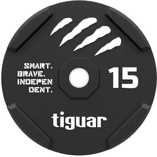 Tiguar Bumper Plate Olympic Type Rubber 1 x 15kg Φ50mm
