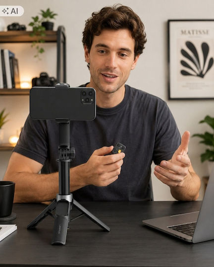 Apexel Free Q1 Phone Gimbal 1 Axis Stabilizer Tripod Remote Control Neck Mount