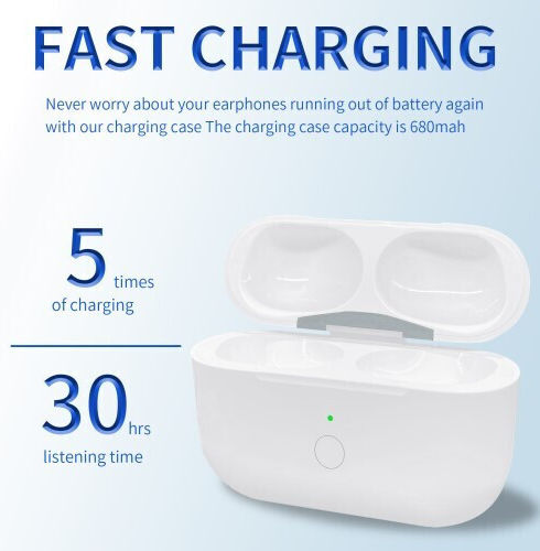A003p Charging Case Built-In Battery 680mah Apple AirPods Pro 1 2 White