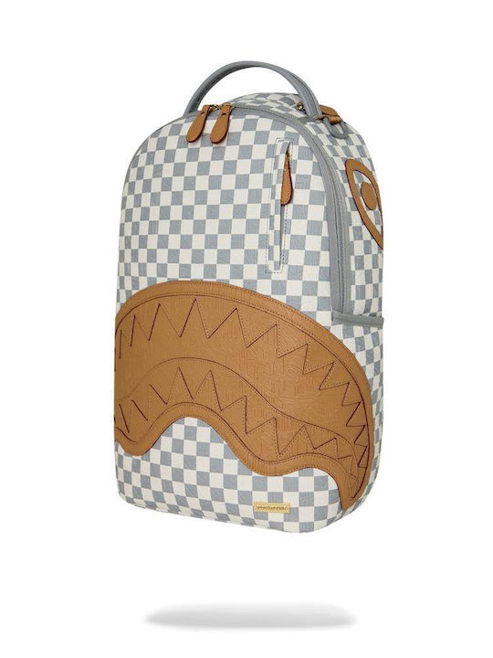 Sprayground Σχολική Τσάντα Πλάτης Γυμνασίου - Λυκείου EMBOSSED CHECK CREAM DLXSV