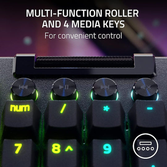Razer BlackWidow V4 Pro Gaming Mechanical Keyboard with RGB Lighting English UK Green
