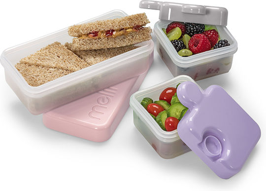 Melii Kinderlebensmittelbehälter Abendessen-Set aus Silizium 0,2 Liter Lila