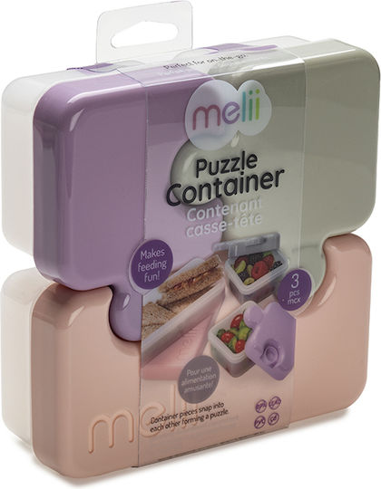 Melii Kinderlebensmittelbehälter Abendessen-Set aus Silizium 0,2 Liter Lila